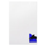 Piano Black Sillouette Blue Top View Stationery Paper