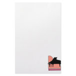 Piano Black Sillouette Pink Top View Stationery Paper