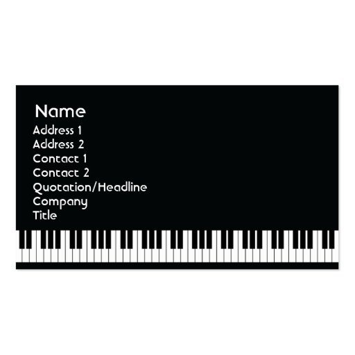 Piano - Business Business Cards (front side)