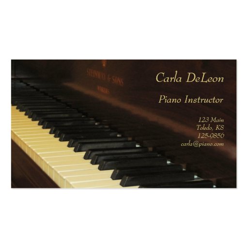 Piano Business Card (front side)