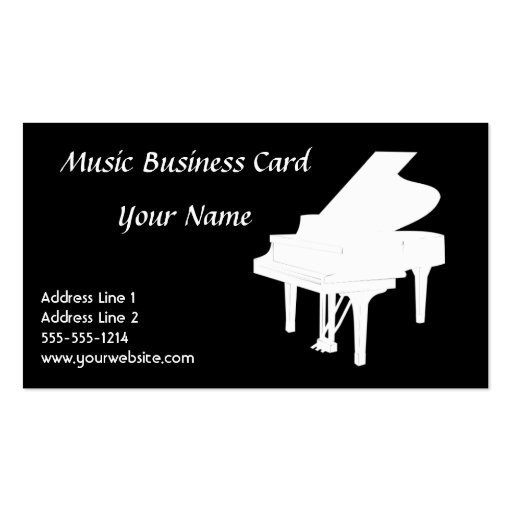Piano Business Card B&W (front side)