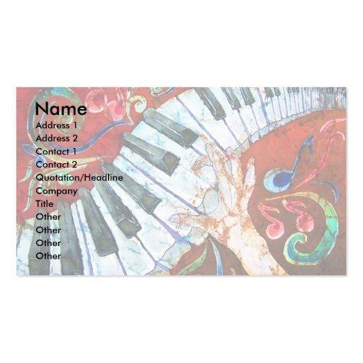 Piano Business Card Template 2 (light) (front side)