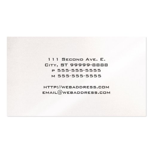 Piano Business Card Templates (back side)