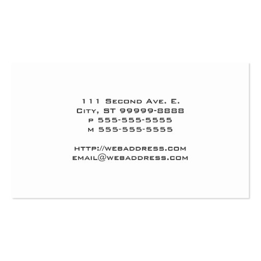 Piano Business Card Templates (back side)