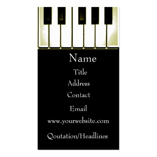 Piano Business Cards (front side)