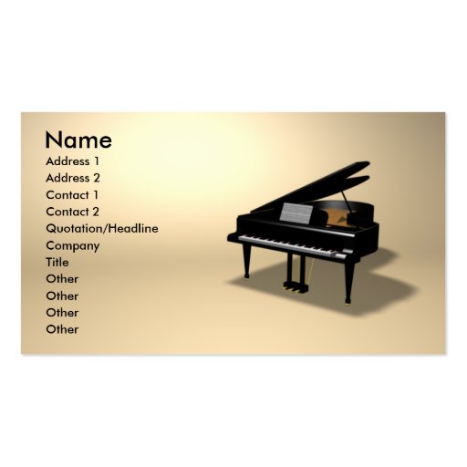 piano business cards