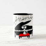 Piano cat mug