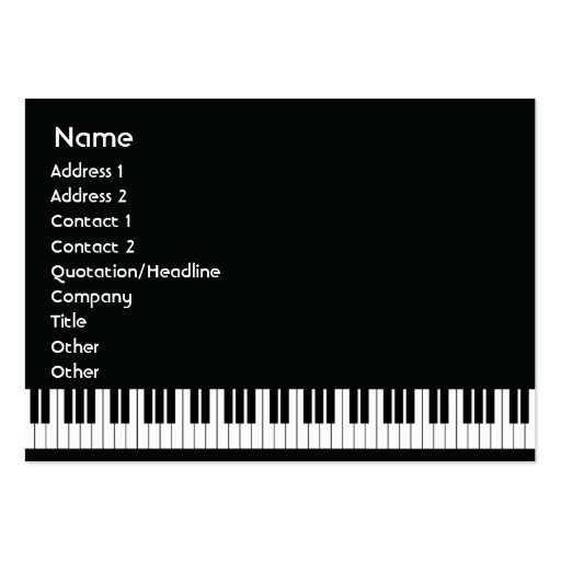 Piano - Chubby Business Card Templates (front side)