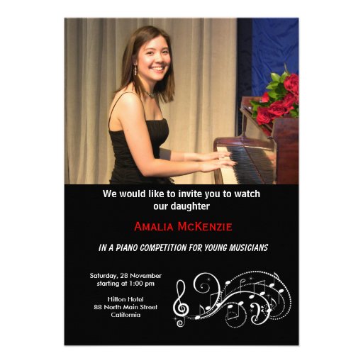 Piano Competition Personalized Announcements