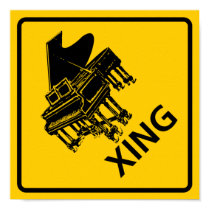 Piano Crossing Highway Sign posters