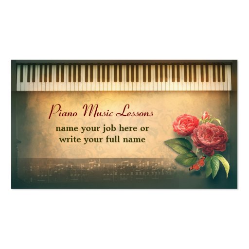 piano custom business cards