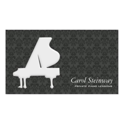 Piano Damask Business Card (front side)