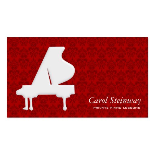 Piano Damask Business Cards (front side)