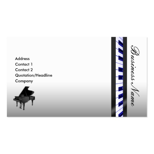 Piano Elegant Business Card (front side)