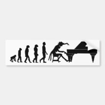 Piano Evolution Bumper Stickers