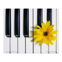 Piano Flower posters