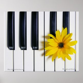 Piano Flower Print