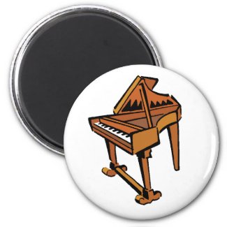 Piano, Grand Piano brown graphic musician image magnet
