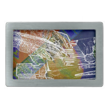 piano hands invert over orange guitar neck hands rectangular belt buckle