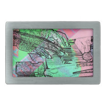 Piano hands over saturated guitar hand neck rectangular belt buckles