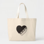 Piano Heart Canvas Bags