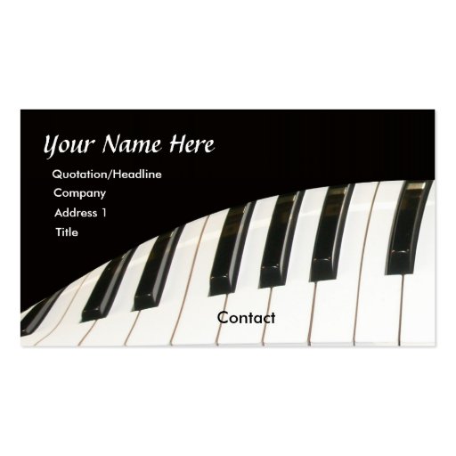 Piano Keyboard and Grand Piano Business Card