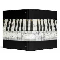 Piano Keyboard and Music Notes binders