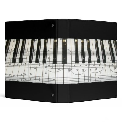 Piano Keyboard and Music Notes binders