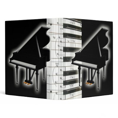 Piano Keyboard and Music Notes binders