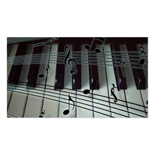 Piano Keyboard and Music Notes Business Card (back side)