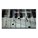 Piano Keyboard and Music Notes Business Card