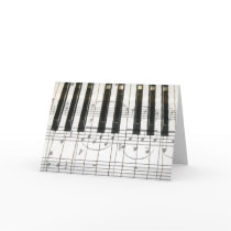 Piano Keyboard and Music Notes Cards