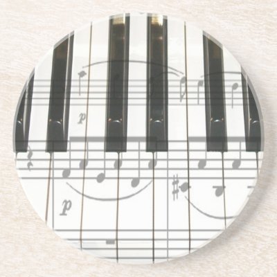 Piano Keyboard and Music Notes coasters