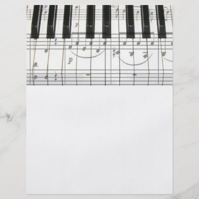 Piano Keyboard and Music Notes flyers