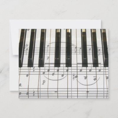 Piano Keyboard and Music Notes invitations