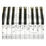 Piano Keyboard and Music Notes Invitations
