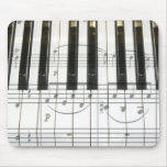 Piano Keyboard and Music Notes Mouse Pads