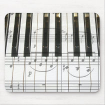 Piano Keyboard and Music Notes Mouse Pads