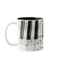Piano Keyboard and Music Notes mugs by dreamlyn Piano Keyboard and Music Notes mugs
