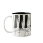 Piano Keyboard and Music Notes mugs
