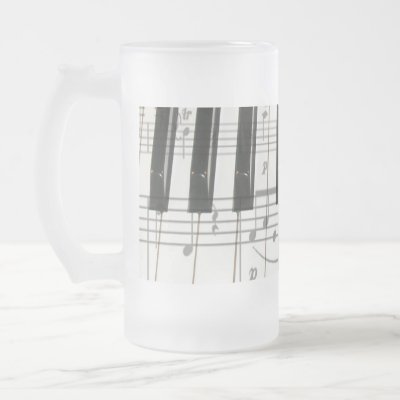 Piano Keyboard and Music Notes mugs