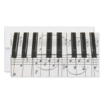 Piano Keyboard and Music Notes photo cards