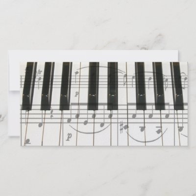 Piano Keyboard and Music Notes photo cards