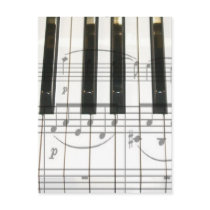 Piano Keyboard and Music Notes postcards