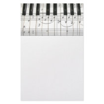 Piano Keyboard and Music Notes stationery