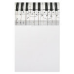 Piano Keyboard and Music Notes Custom Stationery