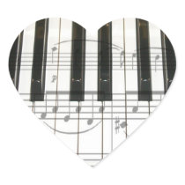 Piano Keyboard and Music Notes Sticker