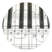 Piano Keyboard and Music Notes stickers