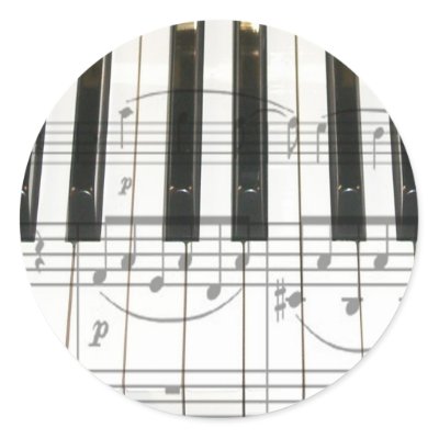 Piano Keyboard and Music Notes stickers