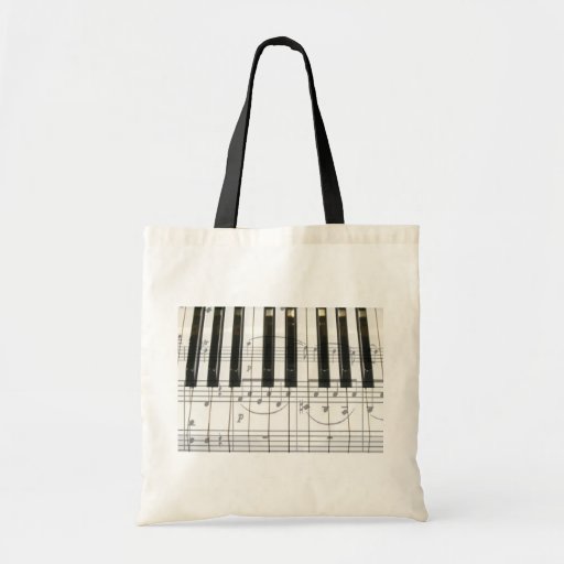 Piano Keyboard and Music Notes Tote Bag | Zazzle